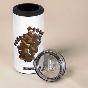 Funny Bigfoot Tennis Player 4 in 1 Can Cooler Tumbler Folklore Cryptid Gift TS12 Print Your Wear