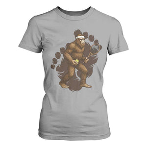 Funny Bigfoot Tennis Player T Shirt For Women Folklore Cryptid Gift TS12 Sport Gray Print Your Wear