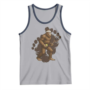 Funny Bigfoot Tennis Player Tank Top Folklore Cryptid Gift TS12 Athletic Heather Navy Print Your Wear