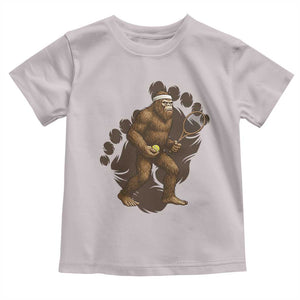 Funny Bigfoot Tennis Player Toddler T Shirt Folklore Cryptid Gift TS12 Ice Gray Print Your Wear