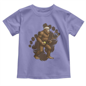 Funny Bigfoot Tennis Player Toddler T Shirt Folklore Cryptid Gift TS12 Violet Print Your Wear