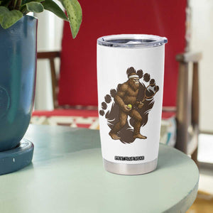 Funny Bigfoot Tennis Player Tumbler Cup Folklore Cryptid Gift TS12 Print Your Wear