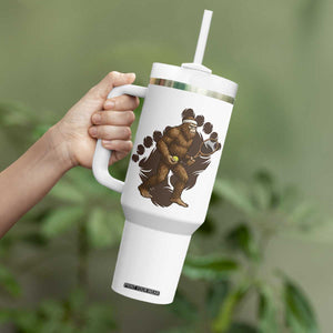 Funny Bigfoot Tennis Player Tumbler With Handle Folklore Cryptid Gift TS12 Print Your Wear