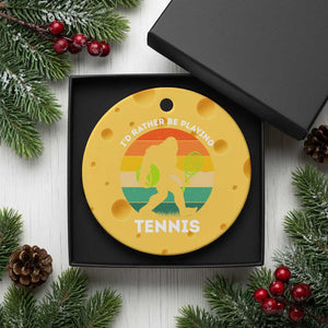 Id Rather Be Playing Tennis Ceramic Ornament Vintage Retro Bigfoot Tennis Player Gift TS12 1pc Yellow Cheese Print Your Wear