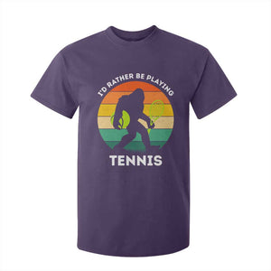 Id Rather Be Playing Tennis T Shirt For Kid Vintage Retro Bigfoot Tennis Player Gift TS12 Purple Print Your Wear