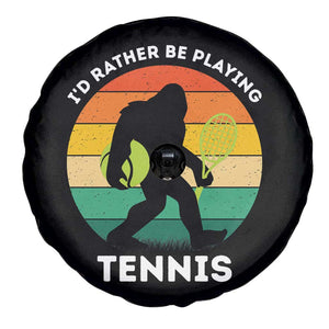 Id Rather Be Playing Tennis Spare Tire Cover Vintage Retro Bigfoot Tennis Player Gift TS12 Print Your Wear