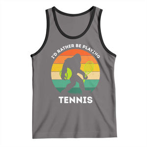 Id Rather Be Playing Tennis Tank Top Vintage Retro Bigfoot Tennis Player Gift TS12 Deep Heather Black Print Your Wear