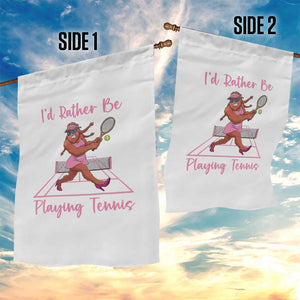 Funny Sexy Bigfoot Playing Tennis Garden Flag Gift For Girls TS12 Print Your Wear