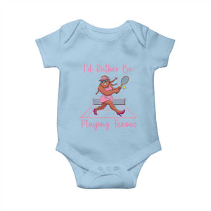 Funny Sexy Bigfoot Playing Tennis Baby Onesie Gift For Girls TS12 Light Blue Print Your Wear