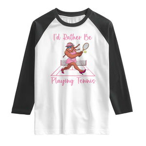 Funny Sexy Bigfoot Playing Tennis Raglan Shirt Gift For Girls TS12 White Black Print Your Wear