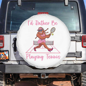 Funny Sexy Bigfoot Playing Tennis Spare Tire Cover Gift For Girls TS12 No hole White Print Your Wear