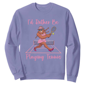 Funny Sexy Bigfoot Playing Tennis Sweatshirt Gift For Girls TS12 Violet Print Your Wear
