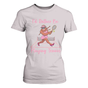 Funny Sexy Bigfoot Playing Tennis T Shirt For Women Gift For Girls TS12 Ice Gray Print Your Wear