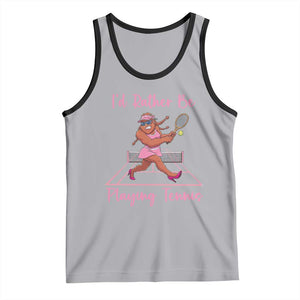 Funny Sexy Bigfoot Playing Tennis Tank Top Gift For Girls TS12 Athletic Heather Black Print Your Wear