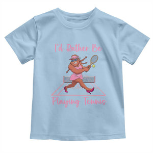 Funny Sexy Bigfoot Playing Tennis Toddler T Shirt Gift For Girls TS12 Light Blue Print Your Wear