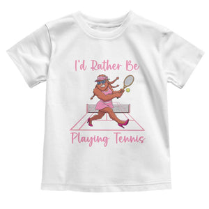 Funny Sexy Bigfoot Playing Tennis Toddler T Shirt Gift For Girls TS12 White Print Your Wear