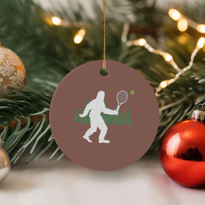 Funny Sasquatch Tennis Player Ceramic Ornament Folklore Cryptid Gift TS12 1pc Mocha Print Your Wear
