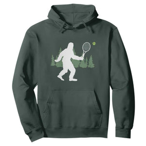 Funny Sasquatch Tennis Player Hoodie Folklore Cryptid Gift TS12 Dark Forest Green Print Your Wear