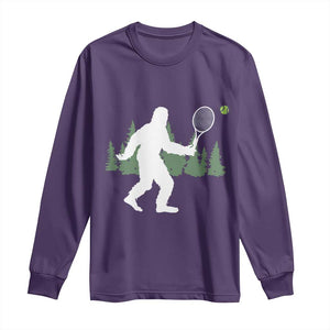 Funny Sasquatch Tennis Player Long Sleeve Shirt Folklore Cryptid Gift TS12 Purple Print Your Wear