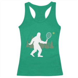 Funny Sasquatch Tennis Player Racerback Tank Top Folklore Cryptid Gift TS12 Irish Green Print Your Wear