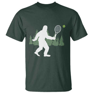 Funny Sasquatch Tennis Player T Shirt Folklore Cryptid Gift TS12 Dark Forest Green Print Your Wear