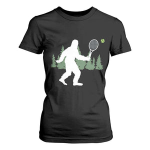 Funny Sasquatch Tennis Player T Shirt For Women Folklore Cryptid Gift TS12 Black Print Your Wear