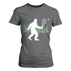 Funny Sasquatch Tennis Player T Shirt For Women Folklore Cryptid Gift TS12 Dark Heather Print Your Wear