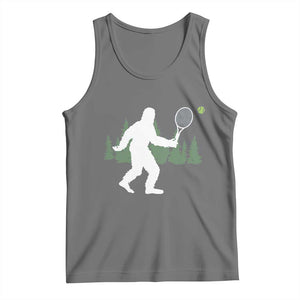 Funny Sasquatch Tennis Player Tank Top Folklore Cryptid Gift TS12 Black Heather Print Your Wear