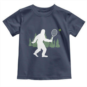Funny Sasquatch Tennis Player Toddler T Shirt Folklore Cryptid Gift TS12 Navy Print Your Wear