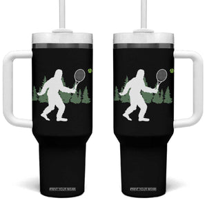 Funny Sasquatch Tennis Player Tumbler With Handle Folklore Cryptid Gift TS12 One Size: 40 oz Black Print Your Wear