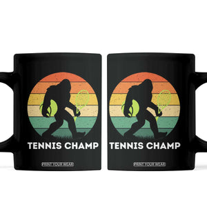 Vintage Retro Bigfoot Tennis Player Gift Coffee Mug Tennis Champ TS12 Black Print Your Wear