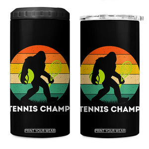 Vintage Retro Bigfoot Tennis Player Gift 4 in 1 Can Cooler Tumbler Tennis Champ TS12 One Size: 16 oz Black Print Your Wear
