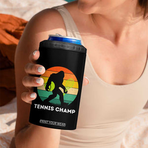 Vintage Retro Bigfoot Tennis Player Gift 4 in 1 Can Cooler Tumbler Tennis Champ TS12 Print Your Wear