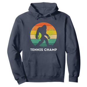 Vintage Retro Bigfoot Tennis Player Gift Hoodie Tennis Champ TS12 Navy Print Your Wear