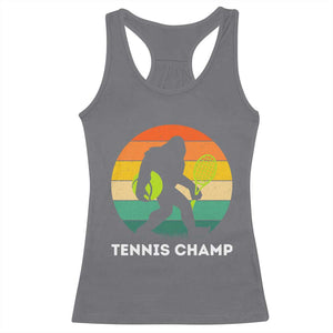 Vintage Retro Bigfoot Tennis Player Gift Racerback Tank Top Tennis Champ TS12 Charcoal Print Your Wear