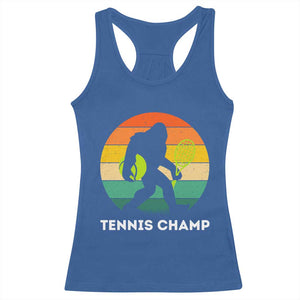 Vintage Retro Bigfoot Tennis Player Gift Racerback Tank Top Tennis Champ TS12 Royal Blue Print Your Wear