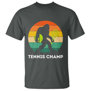 Vintage Retro Bigfoot Tennis Player Gift T Shirt Tennis Champ TS12 Dark Heather Print Your Wear