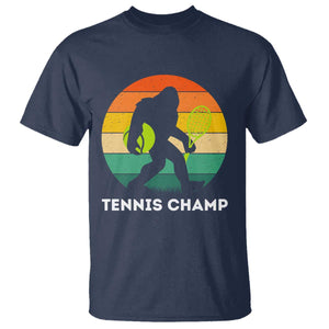 Vintage Retro Bigfoot Tennis Player Gift T Shirt Tennis Champ TS12 Navy Print Your Wear