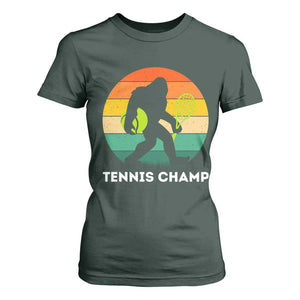 Vintage Retro Bigfoot Tennis Player Gift T Shirt For Women Tennis Champ TS12 Dark Forest Green Print Your Wear