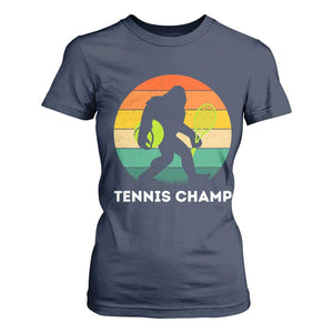 Vintage Retro Bigfoot Tennis Player Gift T Shirt For Women Tennis Champ TS12 Navy Print Your Wear
