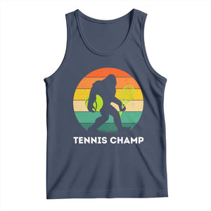Vintage Retro Bigfoot Tennis Player Gift Tank Top Tennis Champ TS12 Navy Print Your Wear