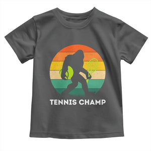Vintage Retro Bigfoot Tennis Player Gift Toddler T Shirt Tennis Champ TS12 Dark Heather Print Your Wear