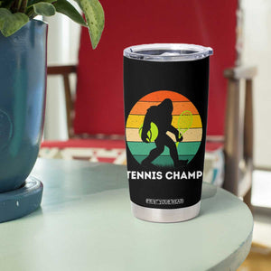 Vintage Retro Bigfoot Tennis Player Gift Tumbler Cup Tennis Champ TS12 Print Your Wear