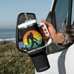 Vintage Retro Bigfoot Tennis Player Gift Tumbler With Handle Tennis Champ TS12 Print Your Wear