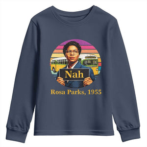 Rosa Parks Quote Youth Sweatshirt The Only Tired I Was Was Tired Of Giving In TS12 Navy Print Your Wear