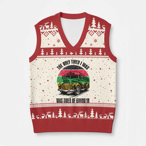 Rosa Parks Tired Of Giving In V-Neck Knit Sweater Vest Civil Bus Protest TS12 Beige Red Print Your Wear