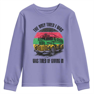 Rosa Parks Tired Of Giving In Youth Sweatshirt Civil Bus Protest TS12 Violet Print Your Wear