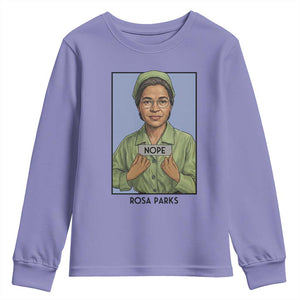 Nope Rosa Parks Youth Sweatshirt Female Empowerment History Gift TS12 Violet Print Your Wear