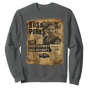 Vintage Rosa Parks Sweatshirt Groovy Black History Month TS12 Dark Heather Print Your Wear