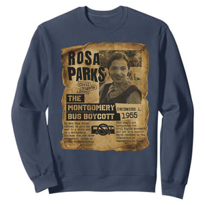 Vintage Rosa Parks Sweatshirt Groovy Black History Month TS12 Navy Print Your Wear
